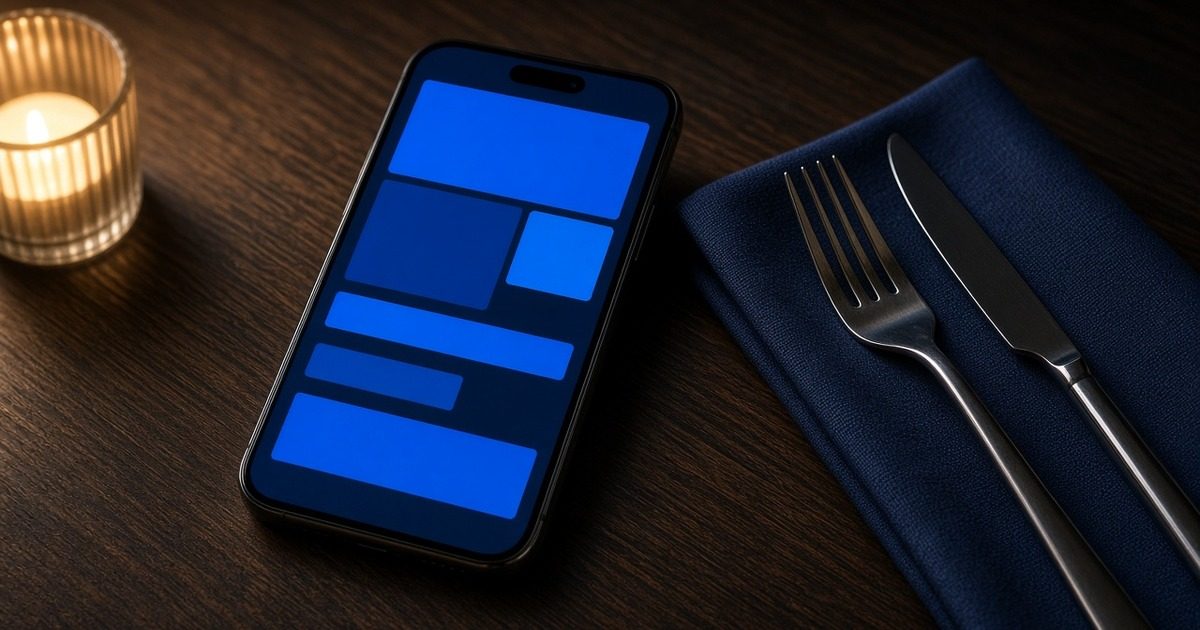 Festive table booking on a phone